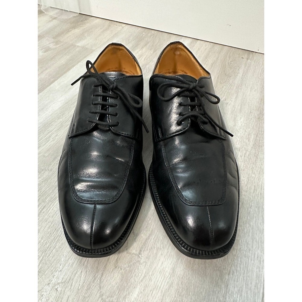 Burberry London Derby Shoes Men 24.5 Black Good Split Toe BU1430 Leather Italy 7